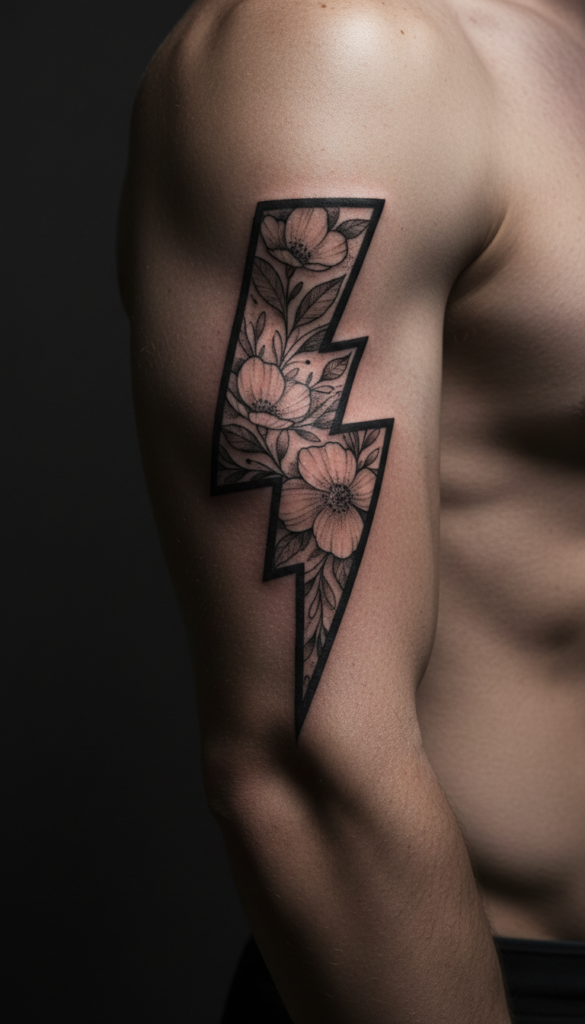 13. Floral Lightning Bolt