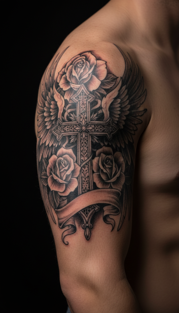 15. Cross With Floral Elements