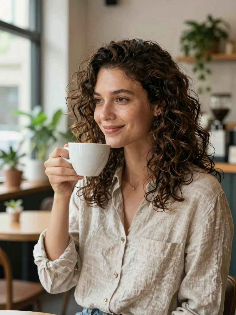 9. Wavy Hairstyles With Natural Air-Dried Texture