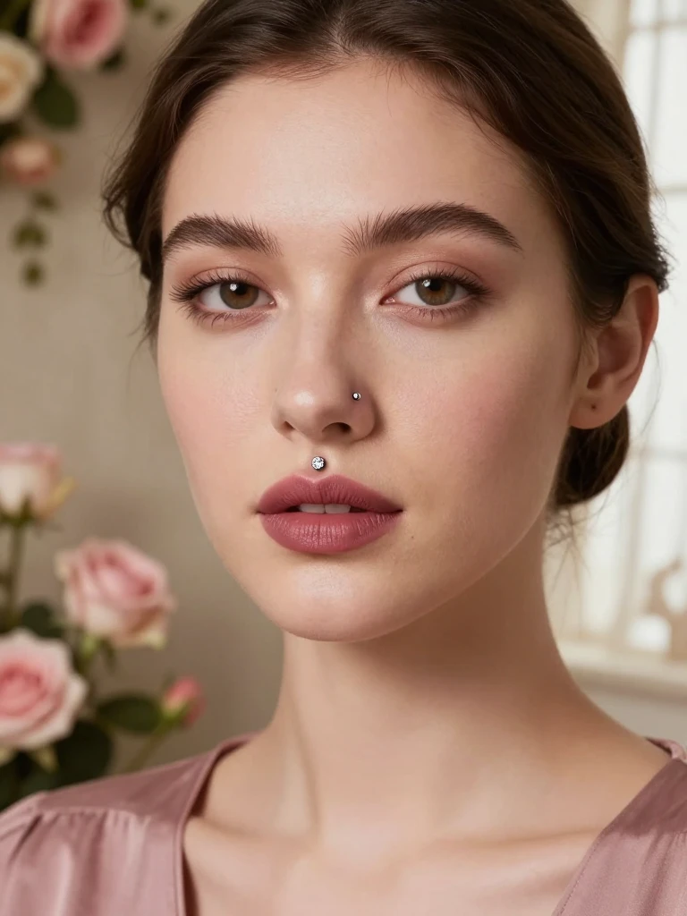 7. Medusa Piercing With A Petite Gem
