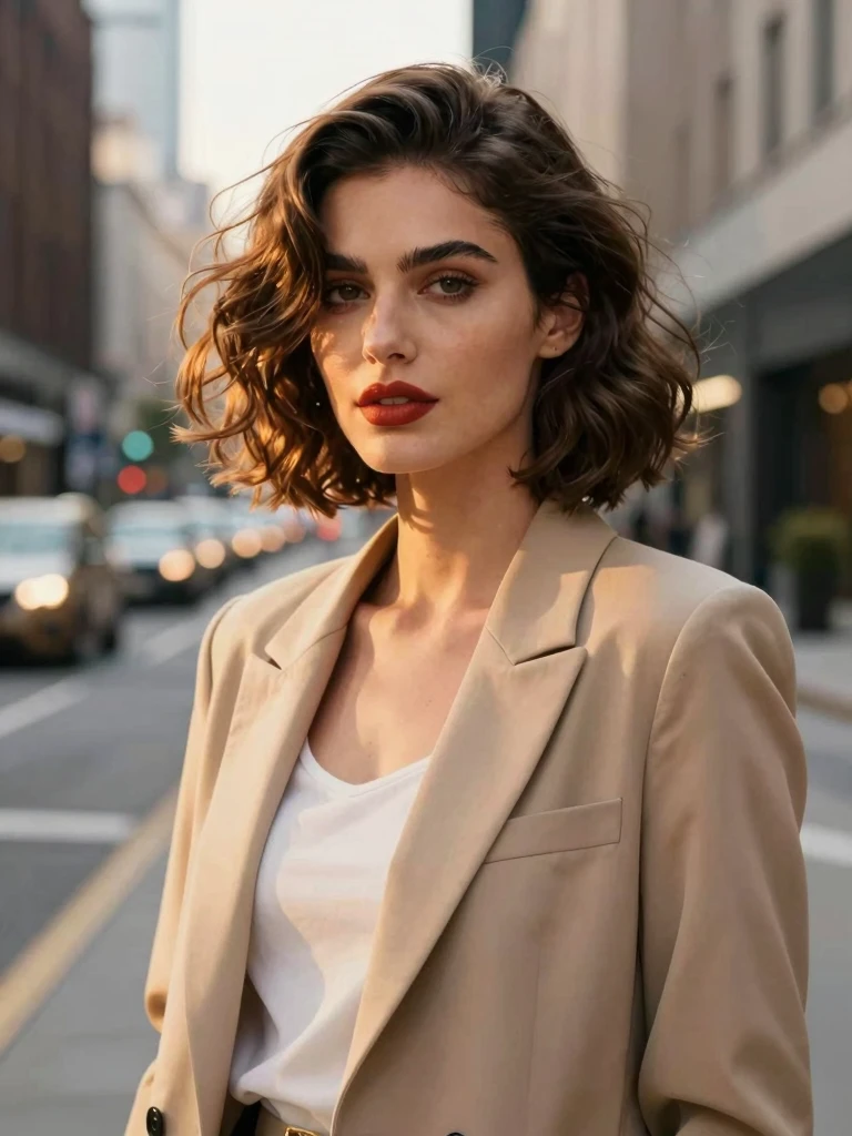3. Short Wavy Hairstyles Ideas With a Textured Bob Cut