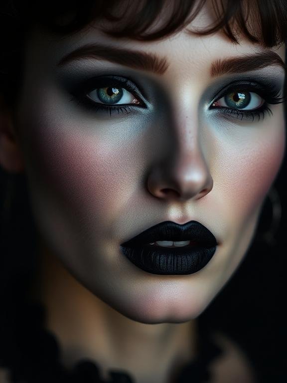 11. Victorian-Inspired Pale Face With Dark Contour