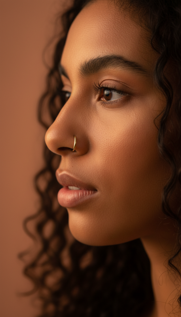 2. Nostril Hoop in Gold for an Everyday Look