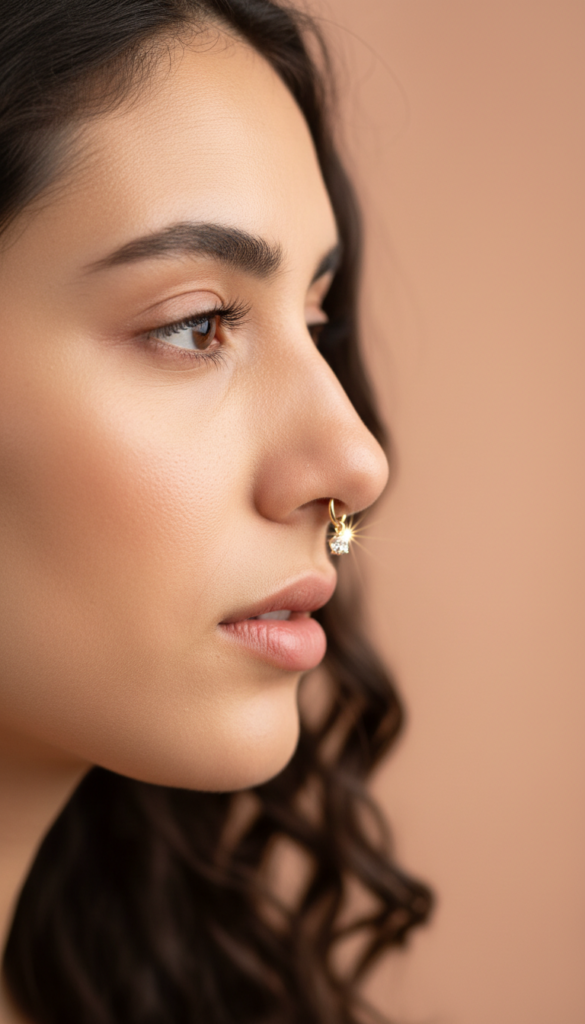 11. Nostril Dangle With a Drop Charm