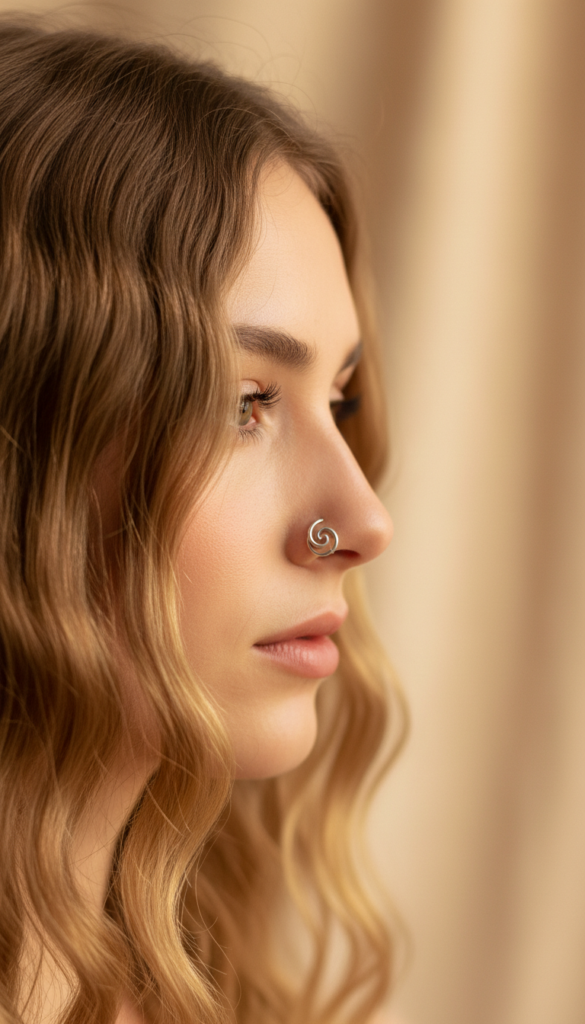 14. Spiral Nose Ring for a Boho Look