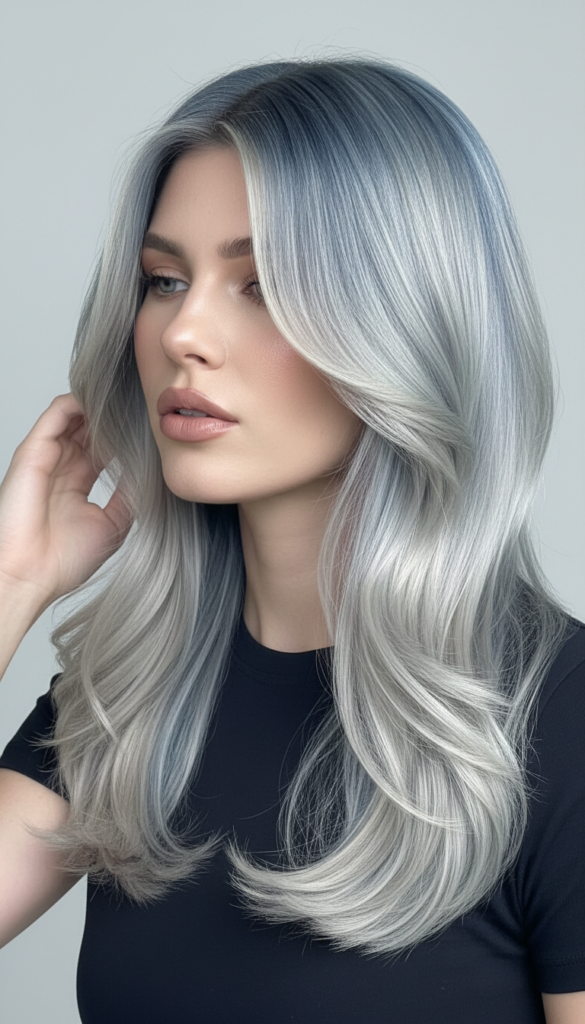6. Neapolitan Hair Blue With Icy Cream Contrast