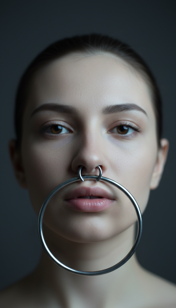 3. Septum Ring With a Bold Statement Hoop