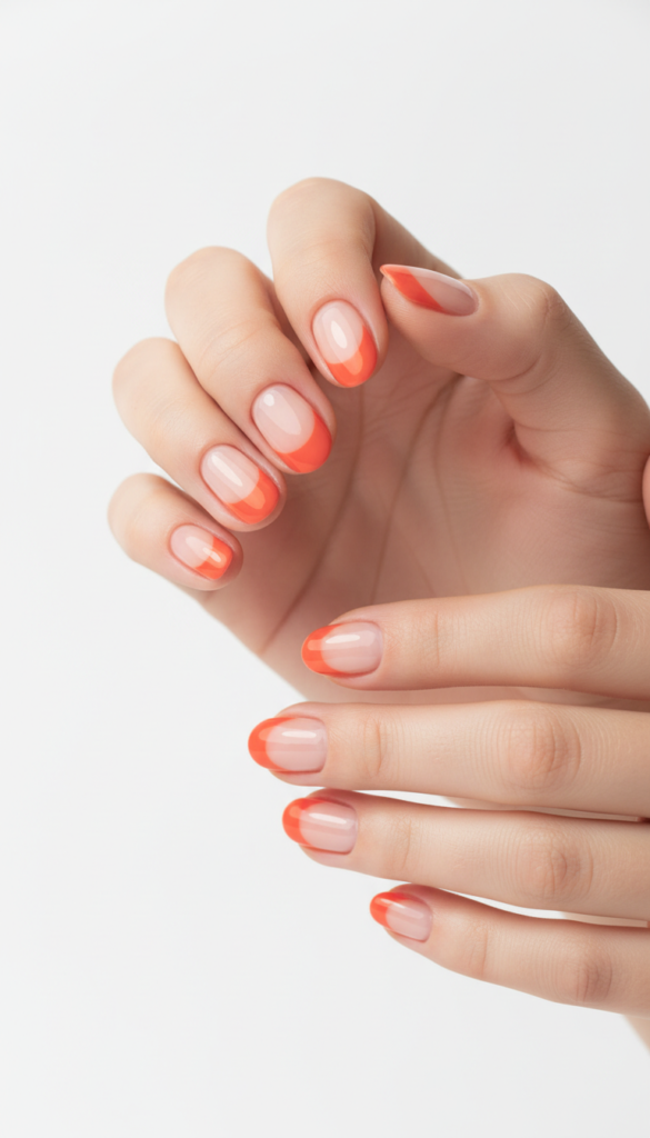 11. Negative Space Half-Moons In Tangerine