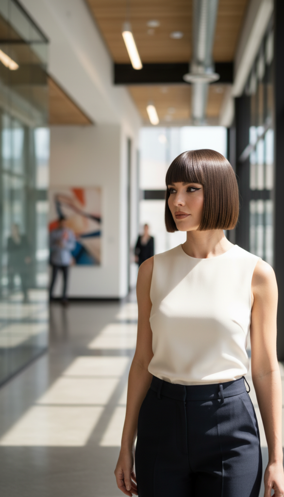 11. Blunt Bob With Strong, Graphic Lines