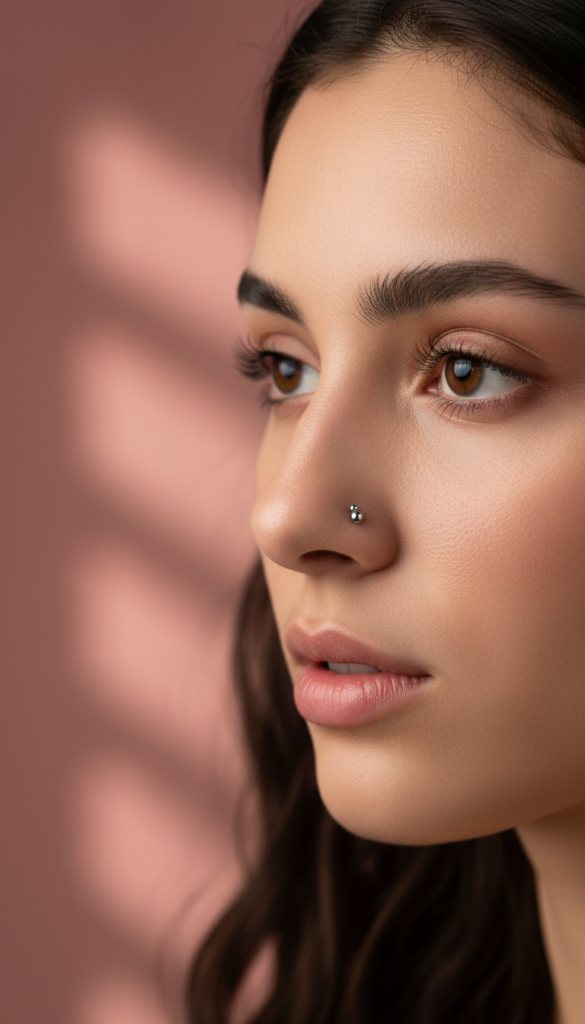 6. Double Nostril Piercing on One Side