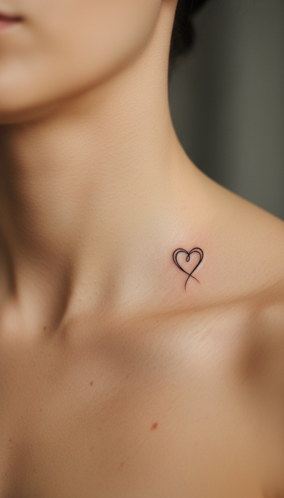 5. Tiny Heart Tattoo With Unique Artistic Details