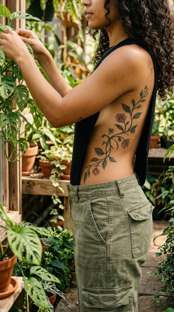 6. Botanical Vine Ribcage Wrap