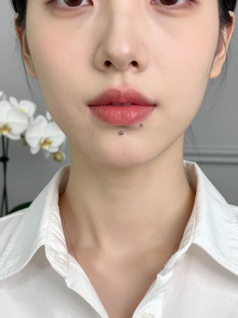 5. Classic Labret Stud Beneath The Lower Lip