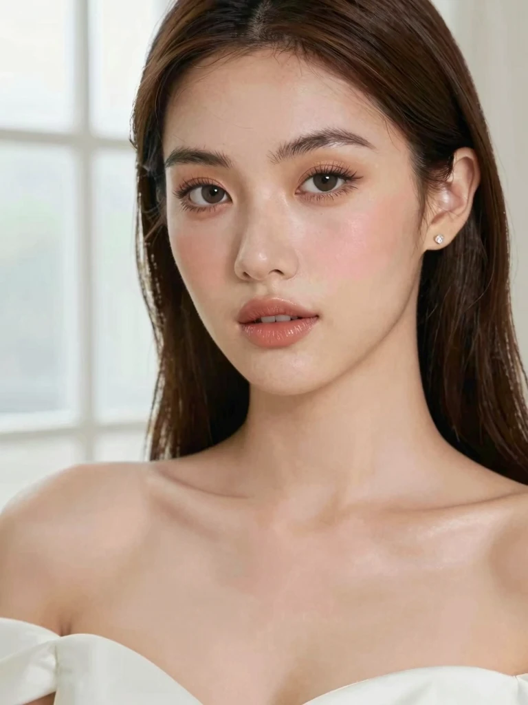 12. Soft Glam Bridal Makeup With Glossy Nude Lips