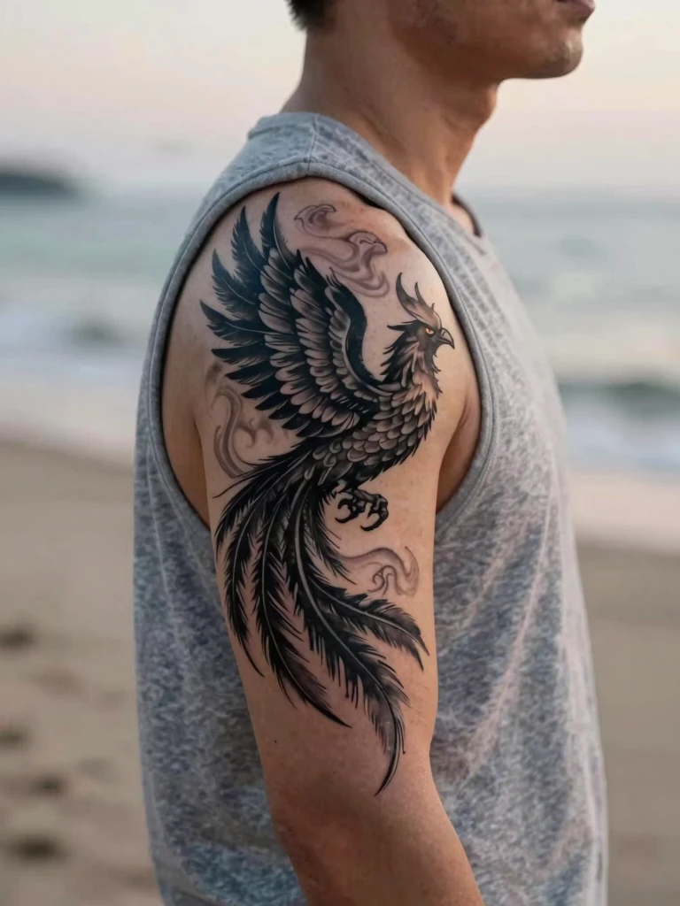 16. Phoenix Shoulder Piece With Feather Flow
