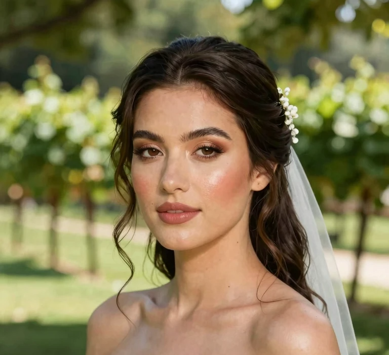 13. Soft Glam Bridal Makeup USA Outdoor Ceremony Look