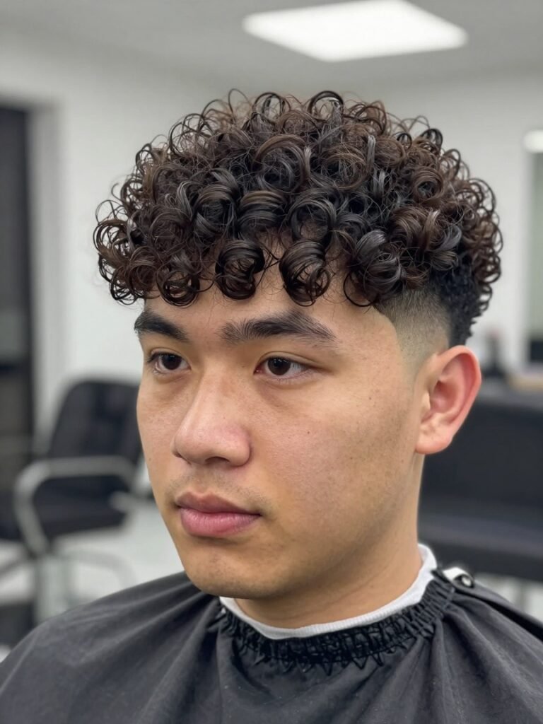 Curly Wavy Hairstyles Men Taper Cut