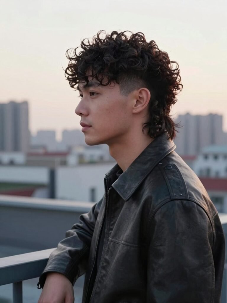 Curly Hairstyles Men Mullet With a Soft Modern Shape