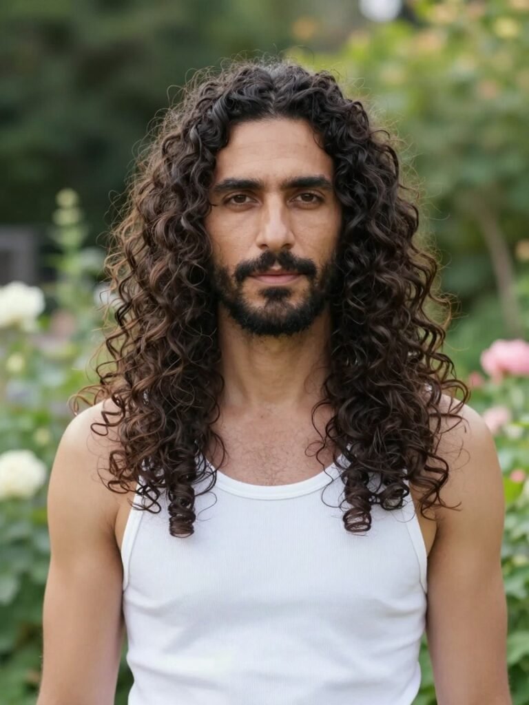 Curly Hairstyles Men Long Hair With Shoulder Layers