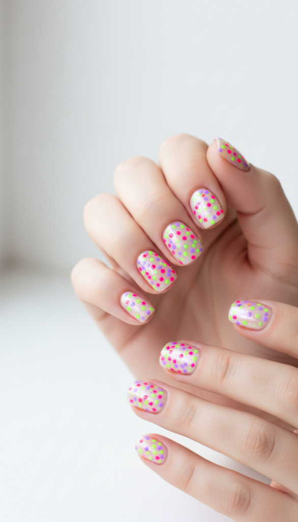 12. Micro-Dots In Neon Pastels