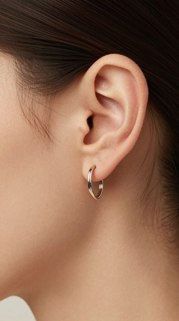 12. Tragus Ear Piercing With A Tiny Bezel Stud