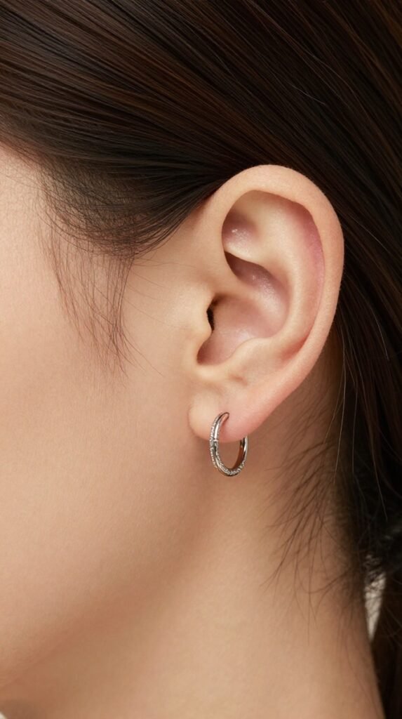 15. Daith Ear Piercing With A Small Inner Hoop