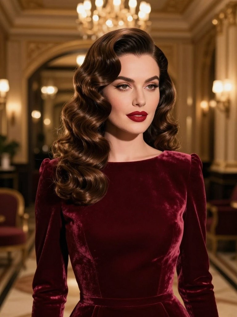 8. Wavy Hairstyles Ideas With Classic Hollywood Waves