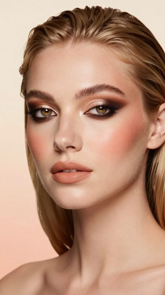 1. Simple Glamour Makeup Ideas With Warm Brown Eyes
