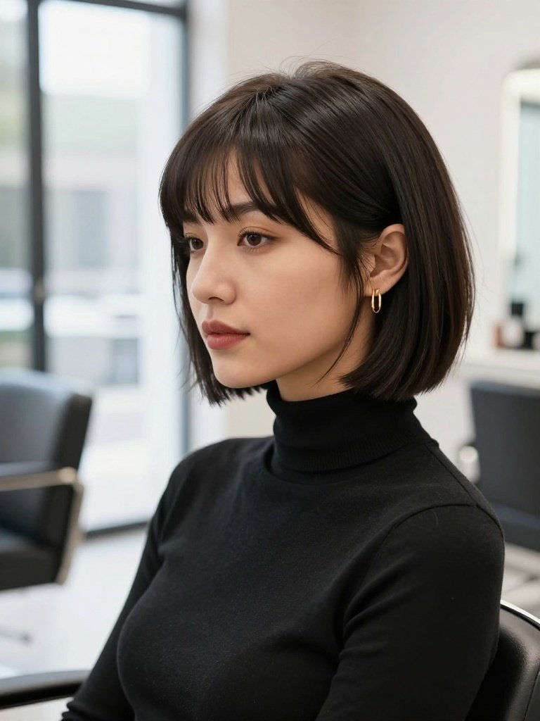 French Bob Razor Cut Hairstyle With Piecey Ends