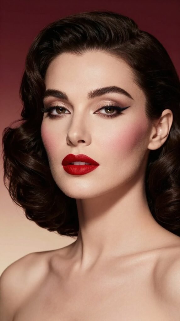 3. Classic Hollywood Glam With Red Lips
