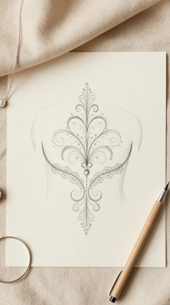 20. Lower Back Ornamental Tattoo With Soft Scrollwork
