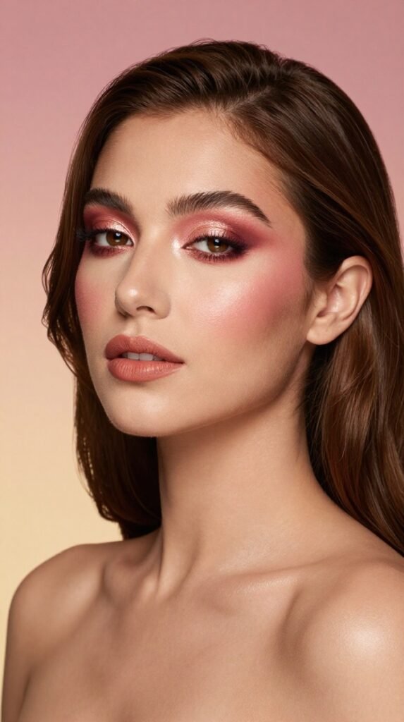 5. Soft Glam Makeup Looks With Rose Gold Eyes