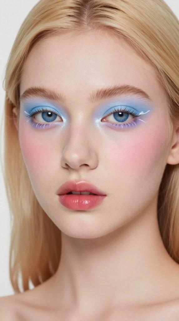 1. Pastel Cloud Whimsy Makeup Ideas With Soft White Liner