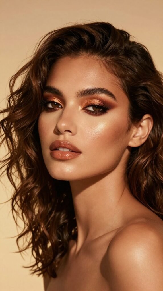 7. Bronze Goddess Makeup With Sunlit Skin