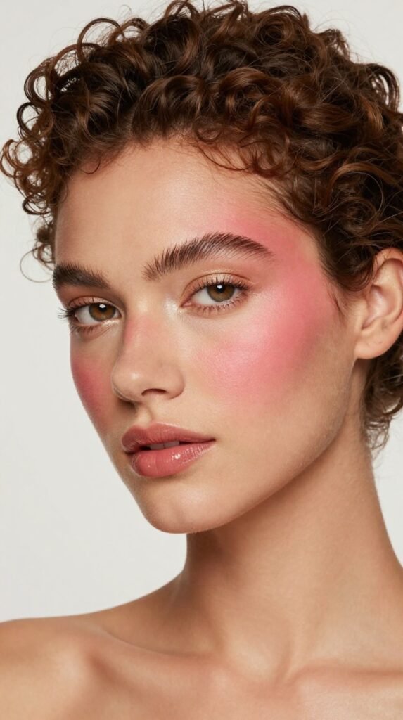 3. Blush Draping Whimsy Makeup Ideas With Rosy Temples