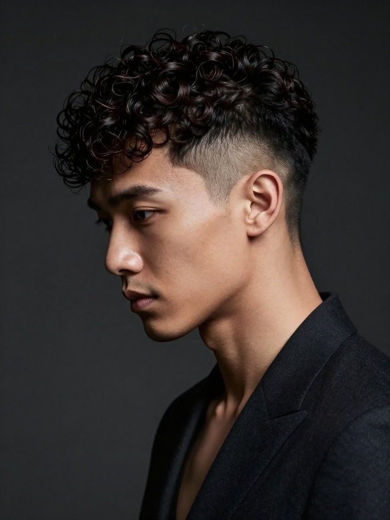 Curly Hairstyles Men With a Swept-Back Undercut