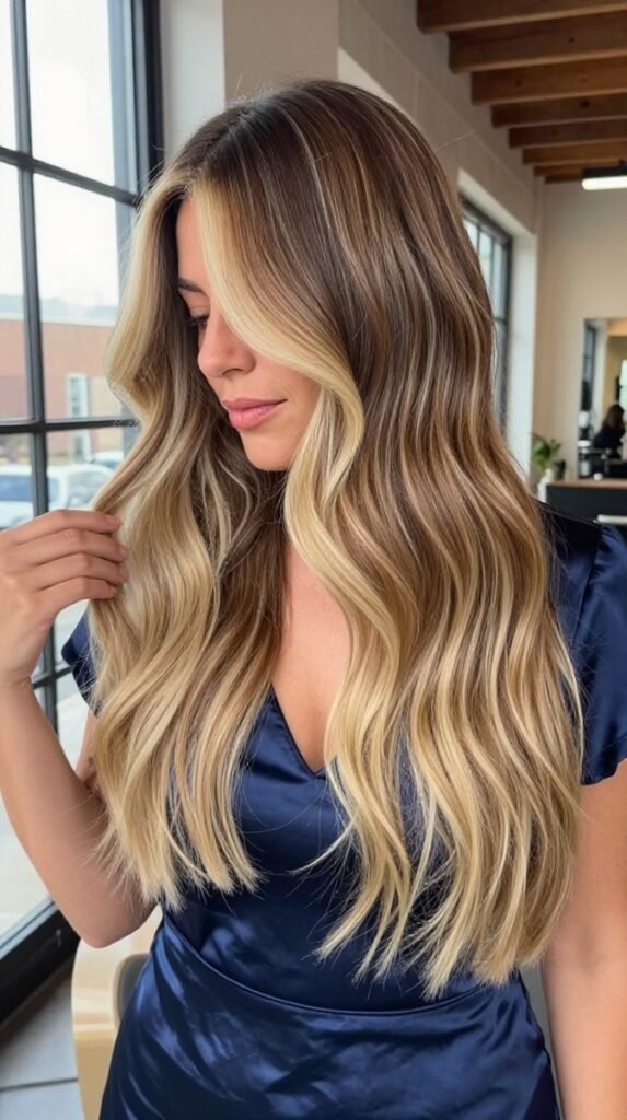 11. Reverse Balayage With Deep Brunette Lowlights