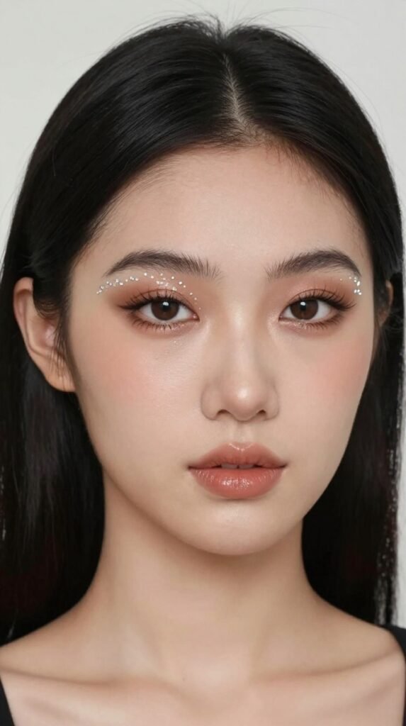 14. Crystal Brow Bone Whimsy Makeup Ideas With Neutral Glam