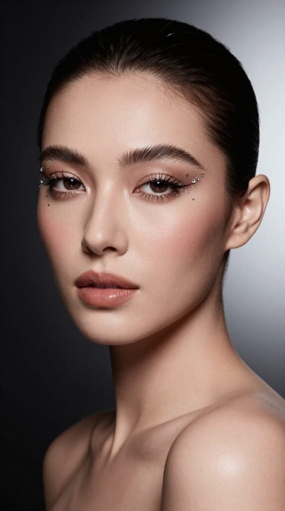 20. Crystal-Accented Glam Makeup