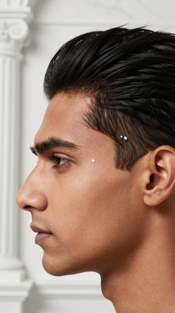 6. Temple Dermal With a Flush Silver Setting