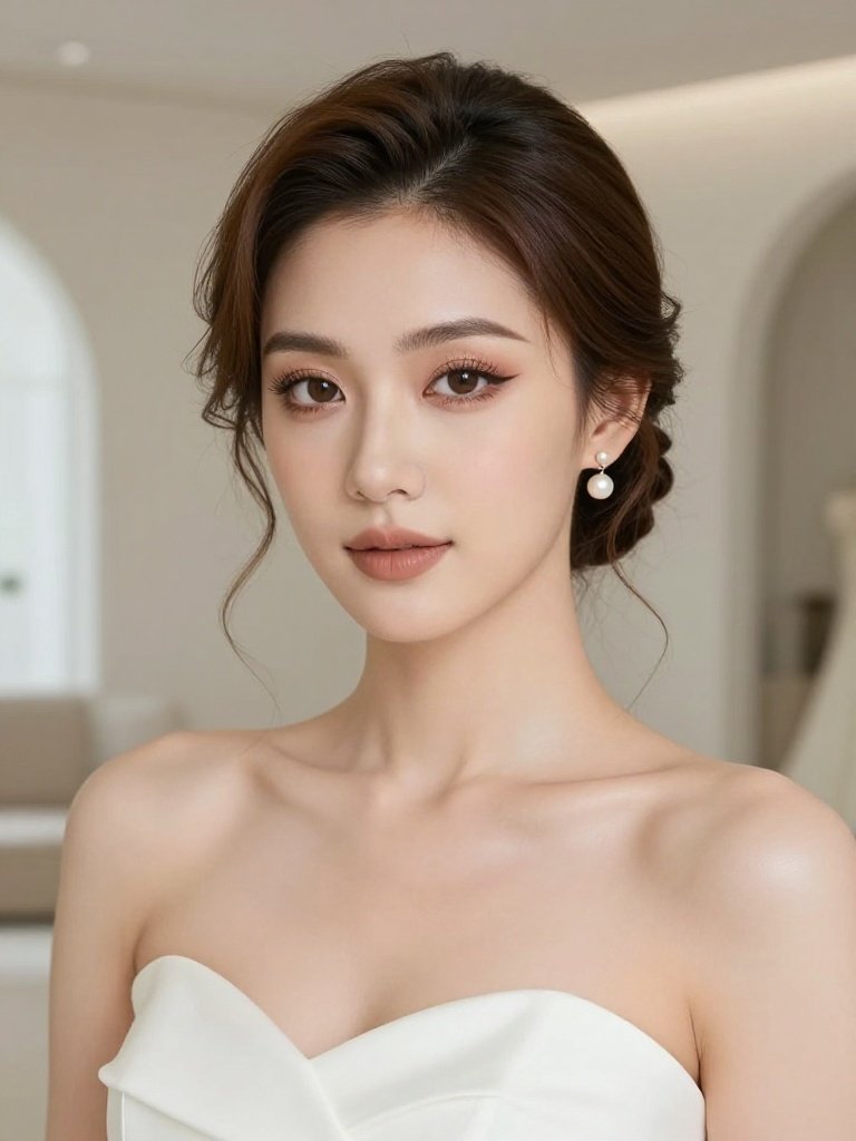 6. Soft Glam Bridal Makeup With a Soft Brown Wing