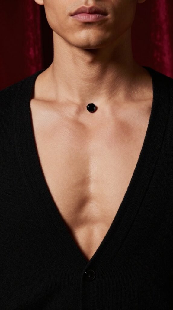 10. Sternum Center Dermal With a Black Onyx Top