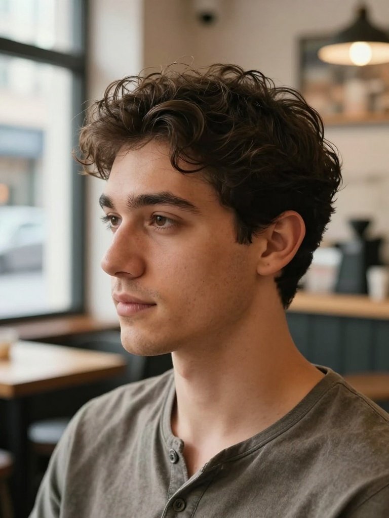 Wavy Hairstyles Men Short Taper With Brushed Texture
