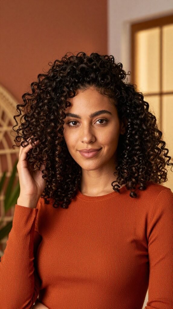 7. Curly High Ponytail Hairstyle With Natural Texture