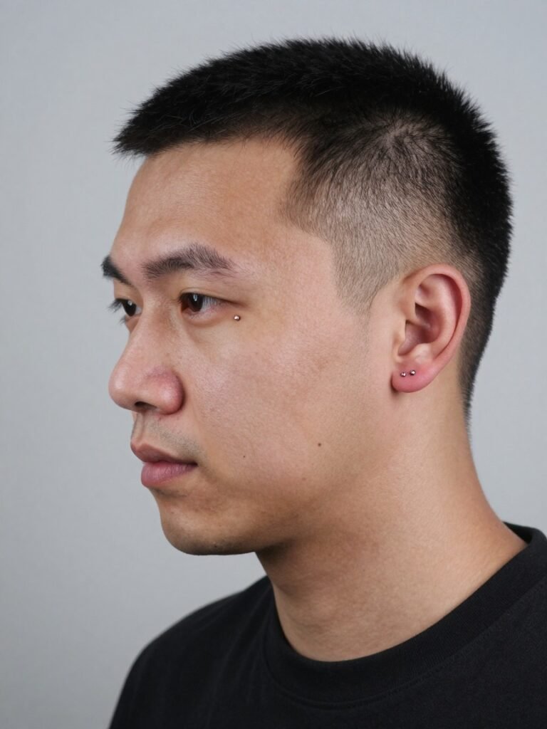 Helix Piercing Men Forward Helix Micro-Stud Row