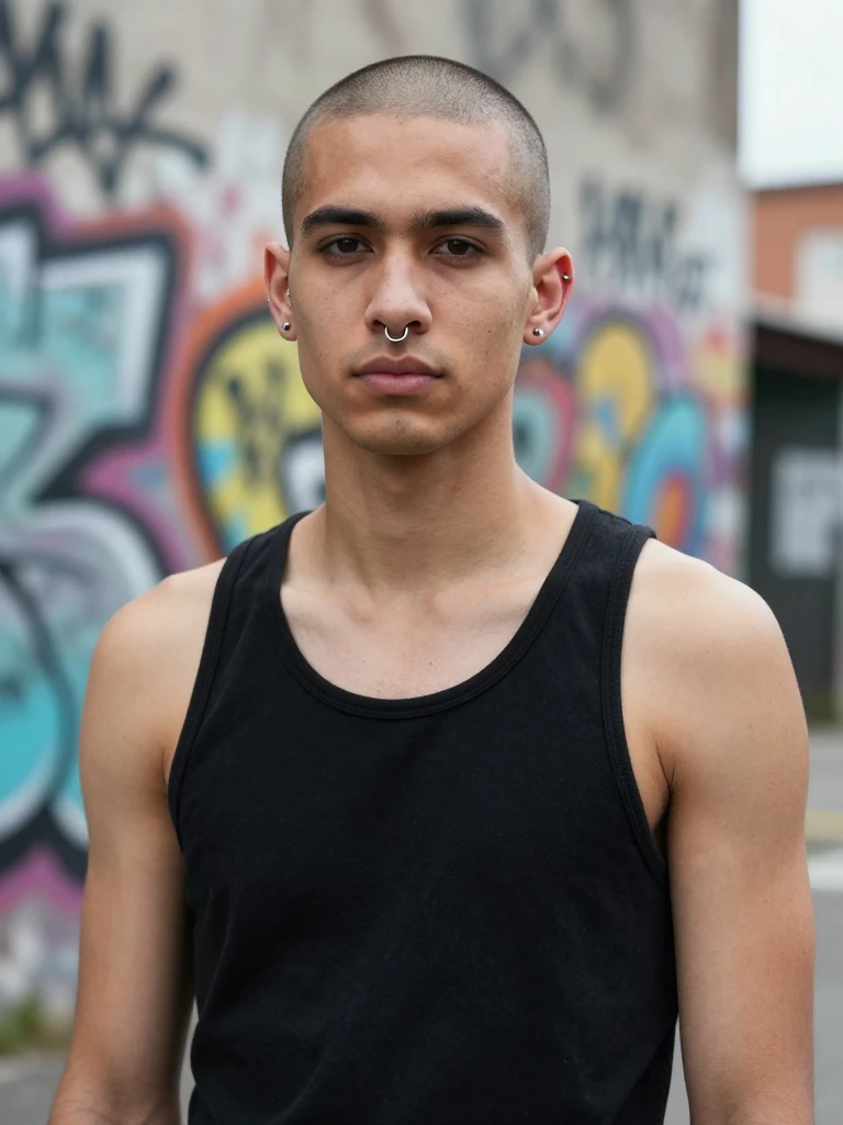 Septum Piercing Men Look Layered with Ear and Nose Sets