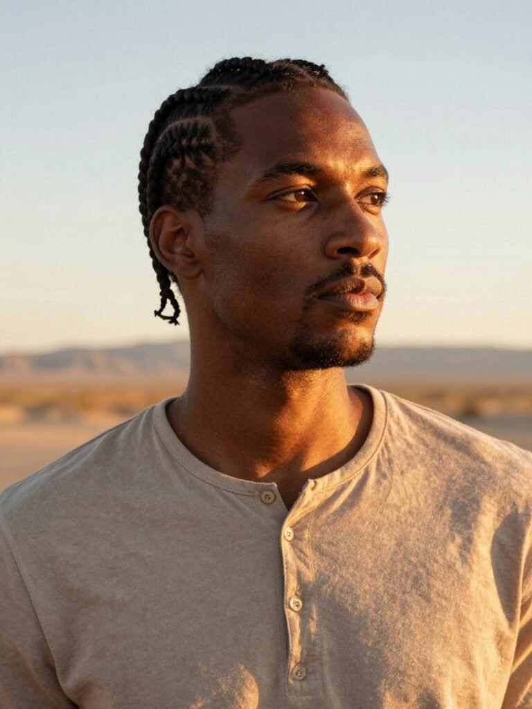 Men Braids Hairstyles With Fishbone Cornrows