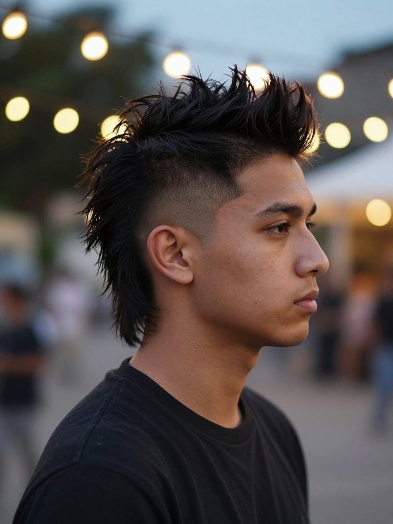 Mullet Hairstyle Mens With Undercut Sides And Spiked Top