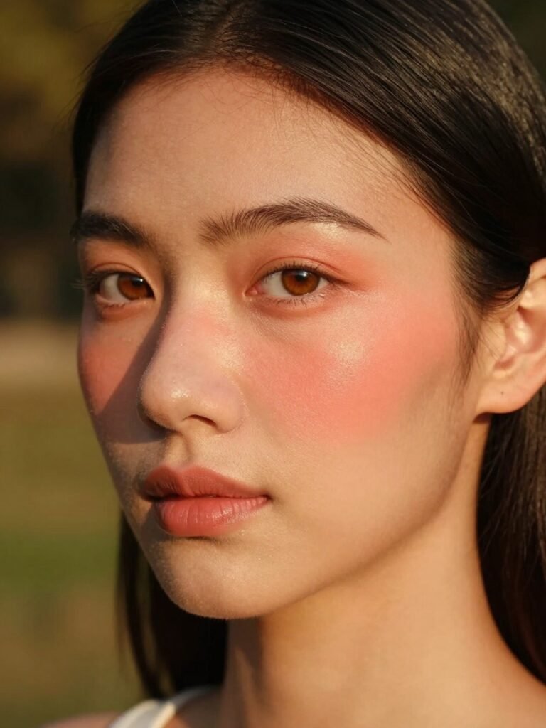 Peach Glow Aegyosal Makeup With Warm Lower Lids