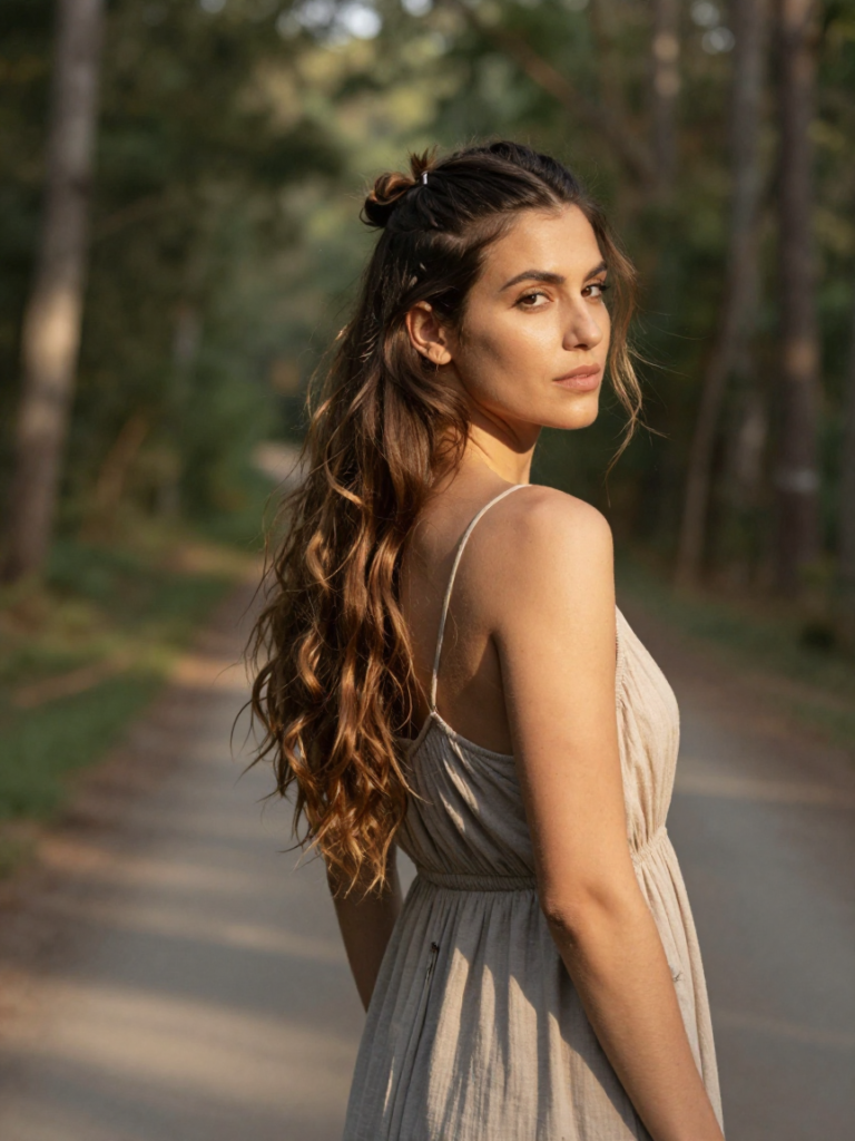 Grunge Hairstyles for Long Hair: Loose Half-Up Layers